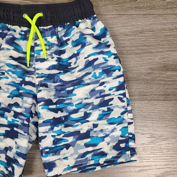 Ooshkosh Boy's Blue & White Camo Swim Trunks Size 6 - Picture 5 of 12